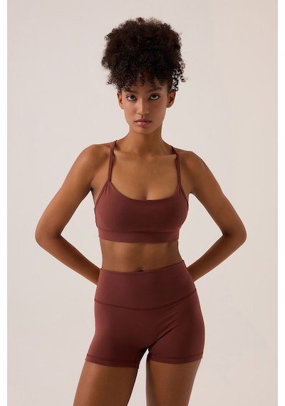 Los Ojos X Ece Bordo Spor Sütyeni Super Crop Top Bordo Bordo