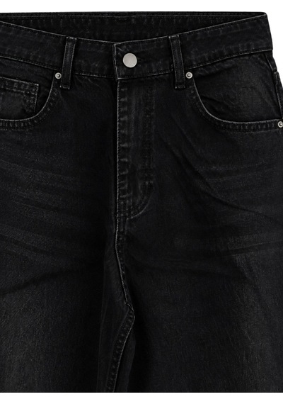Vadon 1058 Kadın Yüksek Bel Baggy Fit Jean Pantolon Siyah