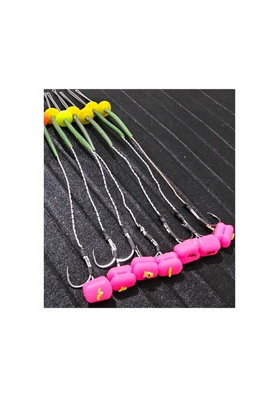 Yemleme Botu 12 Çift Mısır Pembe Rig Ve Boli Yüzen Model 12 Takım 2.3 No İnne İnnesi Büyük Boy