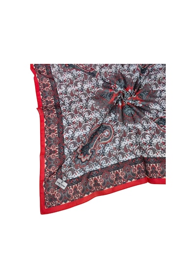 Mim Eşarp Prime Pamuk Etnik Desenli Eşarp 90x90 Cm Kırmızı