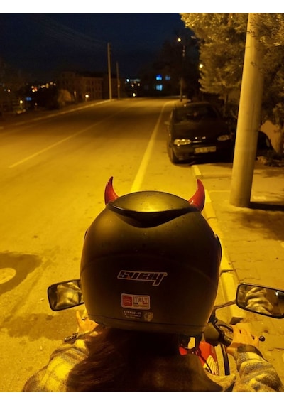 Kask Için Şeytan Boynuzu - Kask Süsü Diğer