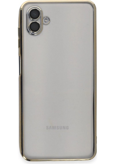 Mey İthalat Samsung Uyumlu Galaxy A04 Kılıf Lensli Silikon - Gold Altın
