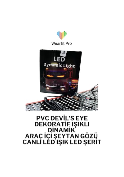 Wearfitpro Pvc Devil S Eye Yapışkanlı Dinamik Işıklı Araç İçi Şeytan Gözü Canlı Led Işık Led Şerit 120 Cm