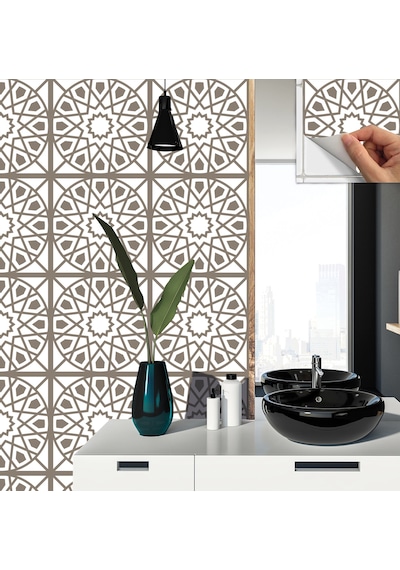 Tink KENDİNDEN YAPIŞKANLI SELÇUKLU GEOMETRİK DESENLİ PVC KARO 30X30 CM