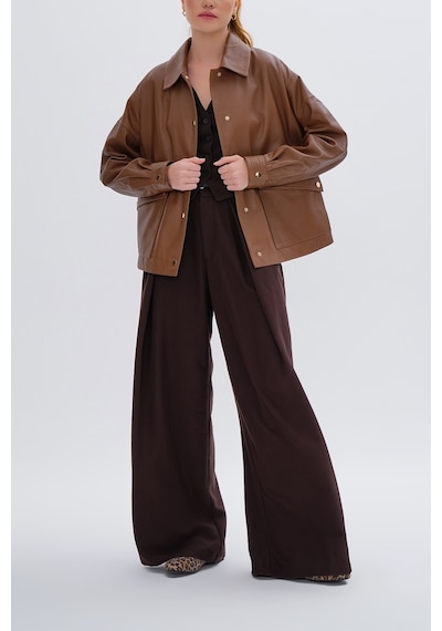 Valmenti Kadın Hakiki Deri Taba Mont 616 Z-3958 Bn Derımont Sk24/25 Taba Taba