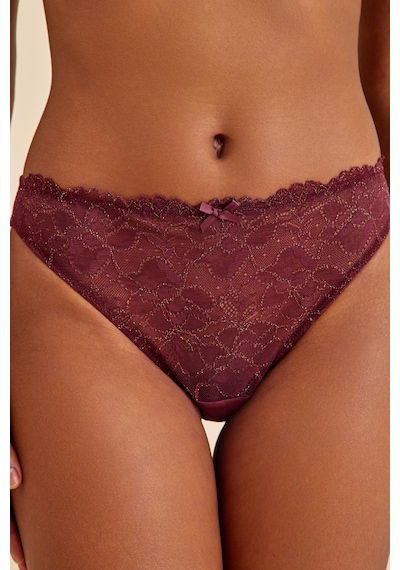 Amarelle Roma Bordo 4'lü Dantelli Sütyen, Babydoll, Külot Çeyiz Seti Bordo