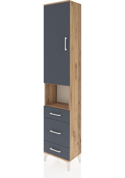 Arges Dolap 4 Raflı 3 Çekmeceli Tek Kapaklı 44x30x221 Çam-ant... Çam