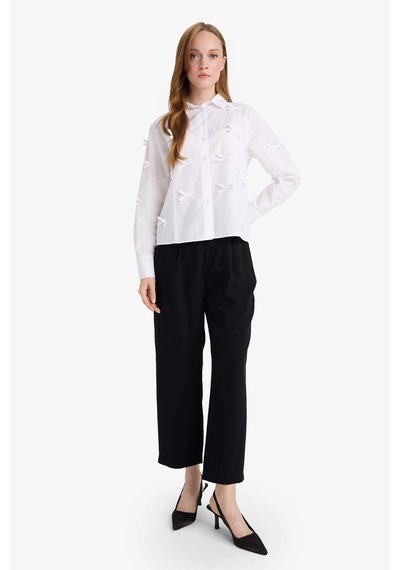 Defacto Regular Fit Poplin Uzun Kollu Tunik F2724ax25spwt34 Beyaz
