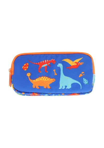 Kaukko Kids Turuncu Mavi, Dinazorlar Temalı, Erkek Çocuk Üç Bölmeli Kalemlik/kalem Çantası - L8278 Mavi - Turuncu