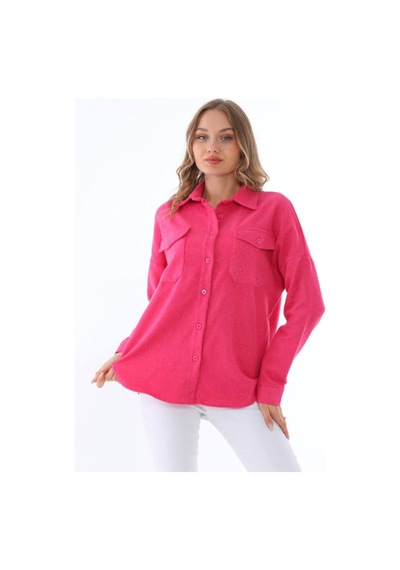 Polologin Butik Fuşya Pembe Kışlık Oduncu Gömlek Pembe