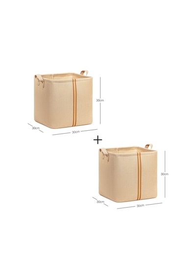 Ocean Home Textile 2'li Çocuk Odası Jüt Keten Kumaş Sepet Set 30 x 30 x 30 cm
