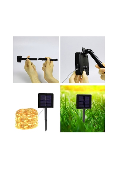 Güneş Enerjili 200 Led Peri Işık, Bahçe Ve Balkon Dekorasyon İçin Aydınlatma 22 Metre Solar Led -