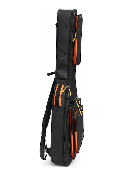 Profesyonel Gigbag Kalın Akustik Gitar Kılıfı-çantası - Siyah - Turuncu1900 Denye Lüx Kumaş - %100 Su Geçirmez