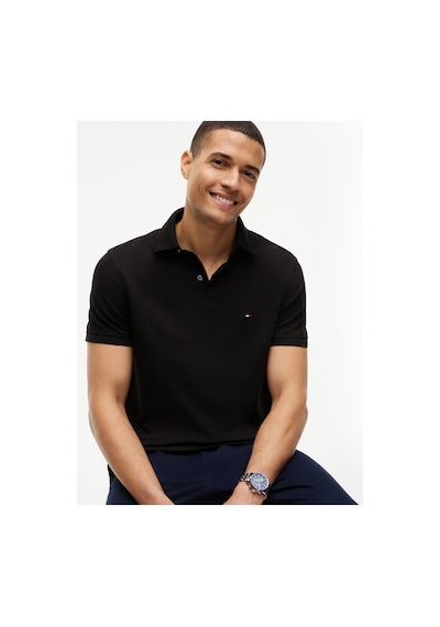 Tommy Hilfiger Polo Yaka Siyah Erkek T-shirt Bds