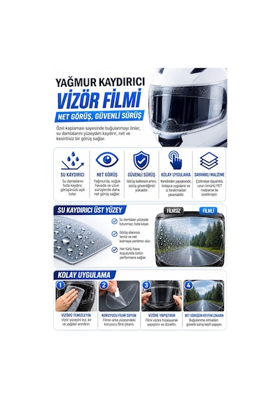 Şeffaf Motosiklet Kask Vizör Buğu Önleyici Film Yağmur Kaydırıcı Pinlock Tipi Koruyucu Lens