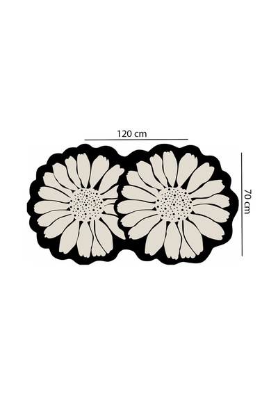 Flor Extrana 70x120 Banyo Paspası, Kaymaz Tabanlı, Yıkanabilir Djtbanyo Renkli