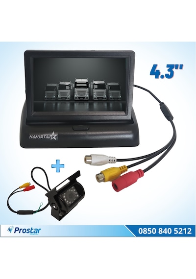 4.3 inç TFT LCD Monitör Ekran + 1 adet Geri Görüş Kamerası Büyük