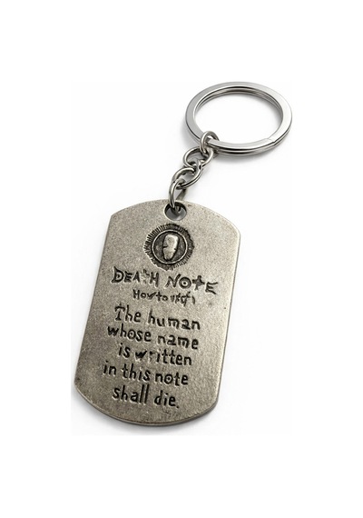Death Note Metal Anahtarlık Gümüş Renk Anime Figürlü Unisex