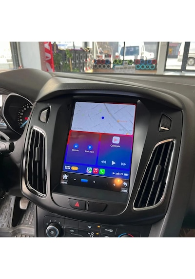 For-x Ford Focus 3-4 Tesla 2012-2018 -9.7'' Qled Android Gerçek 4+64 Gb / 4 Çekirdek 1.6ghz / Wıfı 5.0ghz / Bt 5.4-kablosuz Carplay-ahd Hd Geri Görüş Kamera  9"