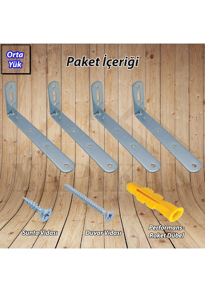Deprem Mobilya Dolap Sabitleme Aparatı Seti 20x60x140mm- Orta Yük L Demir Gönye Köşebent