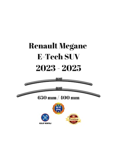 Renault Megane E-tech Suv 2023 2024 2025 Uyumlu Ön Cam Silecek Süpürgesi Takımı 650/400mm Silbak Sb2616c