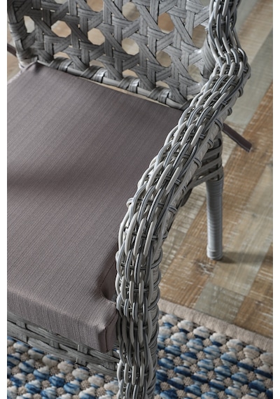 Evdemo Ayaz 2 Kişilik Rattan Bahçe Balkon Mutfak Masa Takımı Açık Gri Açık Gri