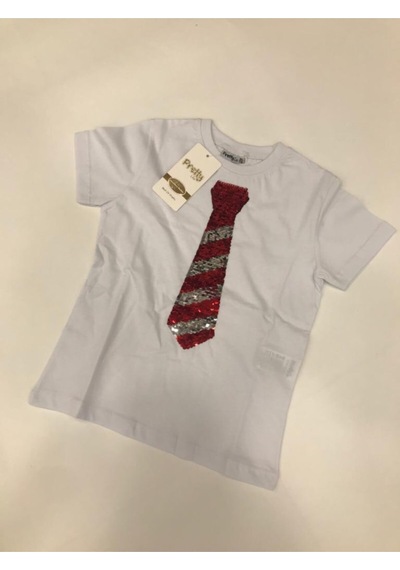 Pretty Kıravat Paletli T-shirt Beyaz