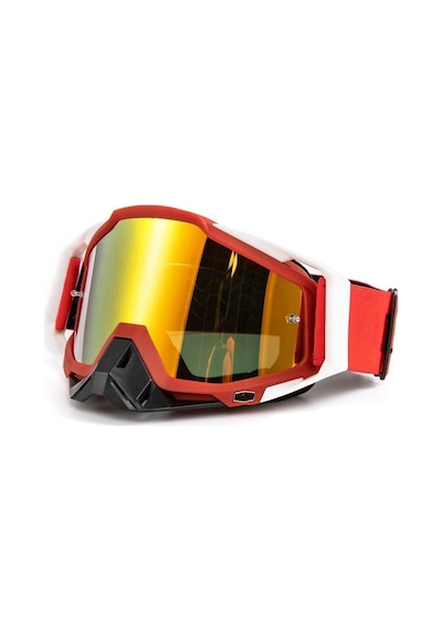 Motosiklet Motocross Gözlük Polikarbonat Lens Profesyonel Mx Atv Enduro Mtb Kross Gözlük Red-white