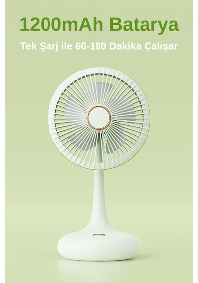 Taşınabilir Usb Şarjlı 3 Kademeli Masaüstü Dönebilen Fan Vantilatör Soğutucu Ys2531