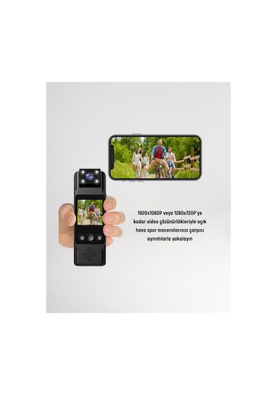 Wifi Özellikli Taşınabilir Kamera 1.3 Tft Ekran 3mp Fotoğraf 128gb Kart Desteği Tek Renk