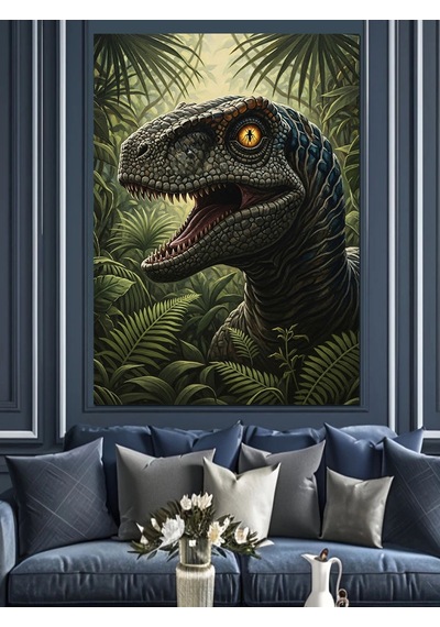 Ahşap Tablo Dinozor T-rex Korkunç Yaratık