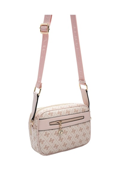 Silver & Polo Silver Polo Pembe - Pudra Monogram Kadın Çapraz Çanta Sp1162