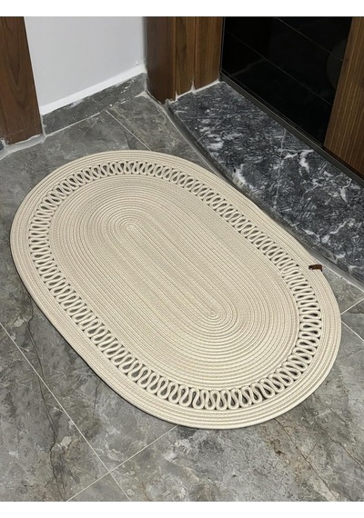 Amsterdam Serisi Jüt, Desenli Kapı Önü, Paspas, Banyo Paspası, Balkon Paspası/hediyelik, Ev Eşyası Krem 80 X 100 Çok Renkli