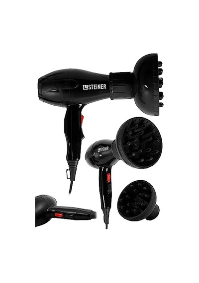 Alman 3800 Watt Professional Saç Kurutma Makinesi Ac Motor Fön Makinesi + Difüzör Başlık + 2 Adet Düz Başlık