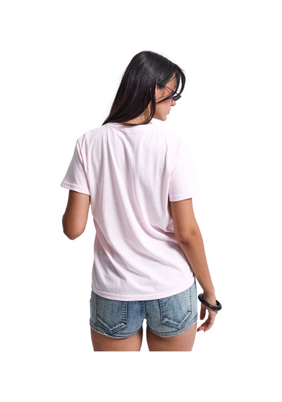 Kadın Pembe Meyve Baskılı Bol Kesim Tasarım T-shirt