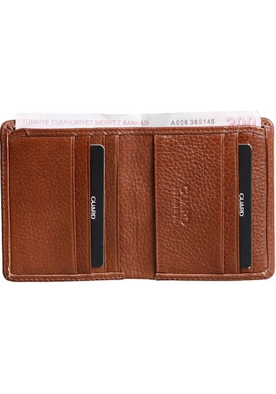 Guard Taba Minimal Spor Hakiki Deri Erkek Cüzdanı P705 Taba