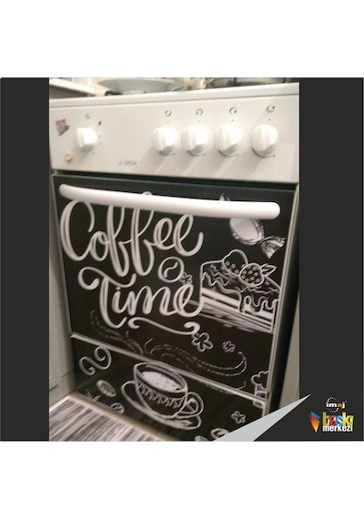 Buzdolabı Ve Bulaşık Makinesi Kapak Folyo Kaplama Coffee Time (382550647)