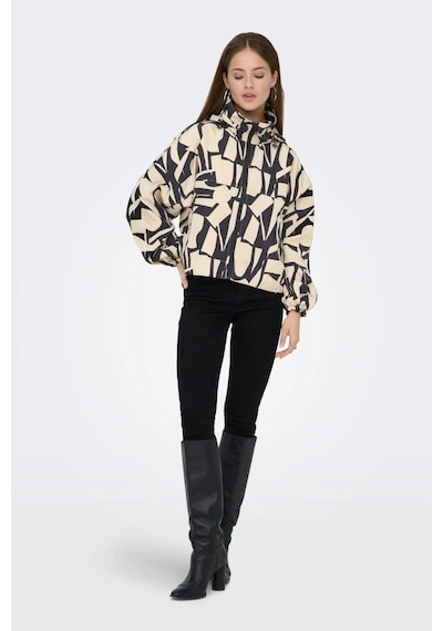 Only Onlbetty Bat Sleeve Kadın Desenli Ceket Oversize Bej