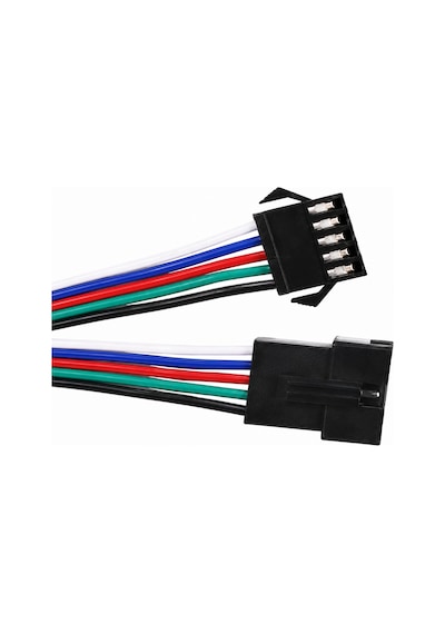 10'lu Set 5 Pin Kilitli Konnektörlü Kablo Takımı Erkek Dişi Rgb Rgbw Led Şerit Bağlantı Kablosu 5 Pin Led Soket