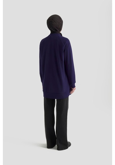 Armine Trend Önü Taş İşlemeli Tunik Morcivert 25kt449