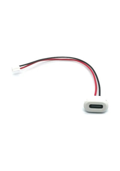 Type C Panel Montaj Dişi Soket 2 Pin 10cm Kablolu Beyaz Uzatma Konnektör Araba Kamera Oyuncak Telef
