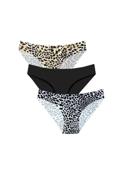 301 Kadın Dikişsiz Lazer Bikini Külot Paketi 301-v1-pars, Siyah, Pars Siyah Çok Renkli
