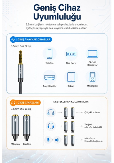 3.5mm Kulaklık Mikrofon Ayırıcı Kablo, Çift Girişli Aux Ses Adaptörü, Telefon Tablet Bilgisayar Kulaklık Hoparlör Uyumlu, Altın Kaplama, Alüminyum Gövde, Tak Çalıştır A329a 3.5mm Kulaklık Mikrofon Ayırıcı Kablo, Çift Girişli Aux Ses Adaptörü, Telefon Tablet Bilgisayar Kulaklık Hoparlör Uyumlu, Altın Kaplama, Alüminyum Gövde, Tak Çalıştır A329a