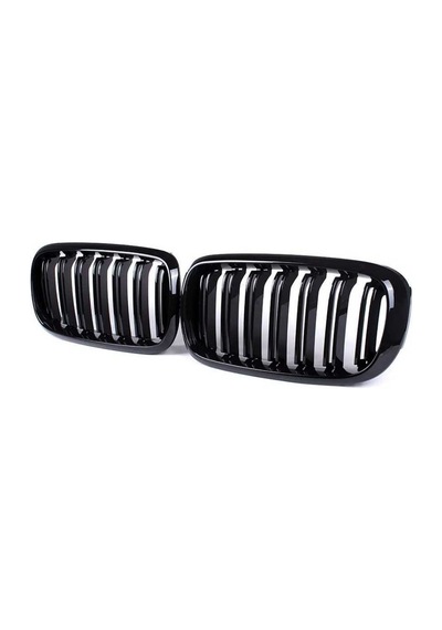X5-x6 F15 2015-2018 Içın Uyumlu M Böbrek Çıft Çızgı Panjur Pıano Black
