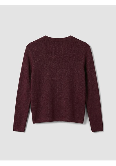 Lcw Comfort Bordo Bisiklet Yaka Kadın Triko Hırka