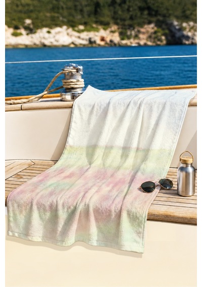 Pastel Batik Degrade Plaj Havlusu - Soft Renk Geçişli Havuz Deniz Banyo Hızlı Kuruyan Sahil Örtüsü Sessiz Rüyası