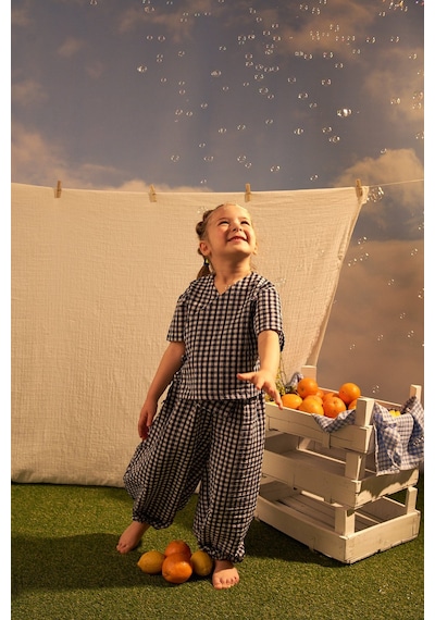 Oh La La Koala Lacivert Daisy Picnic Serisi Kruvaze Takım