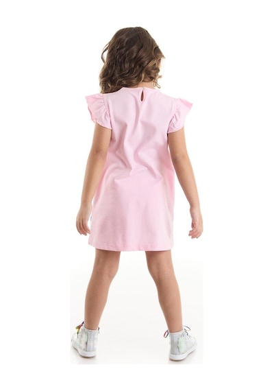 Denokids Kız Çocuk Çizgili Dostlar Elbise Pembe Denokids Kız Çocuk Çizgili Dostlar Elbise Pembe