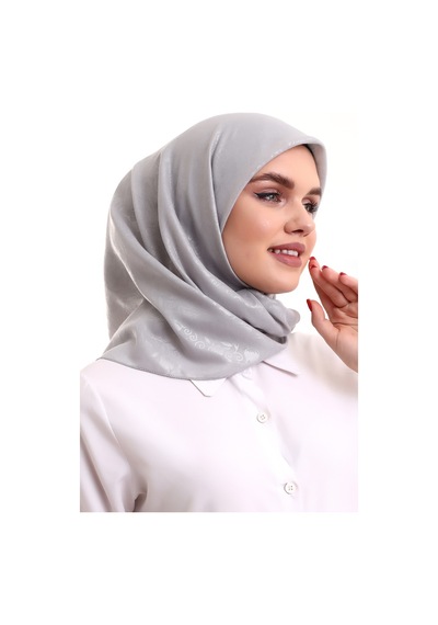 Kofra Desenli Baş Örtü - Gri