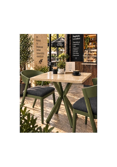 Kalınlaştırmalı Mutfak Cafe Balkon Bahçe Restoran Yemek Masası 70x70 Yeşil Çam Tabla Kare Altın Altın Kalınlaştırmalı Mutfak Cafe Balkon Bahçe Restoran Yemek Masası 70x70 Yeşil Çam Tabla Kare Altın Altın